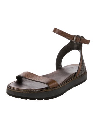 Brunello Cucinelli Monili Leather Sandals