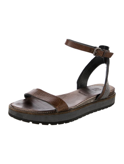 Brunello Cucinelli Monili Leather Sandals