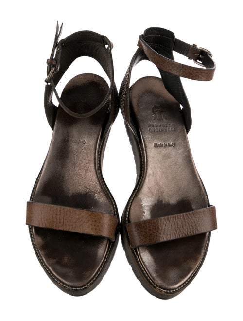 Brunello Cucinelli Monili Leather Sandals