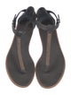 Brunello Cucinelli Monili Leather T-Strap Sandals
