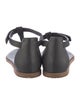 Brunello Cucinelli Monili Leather T-Strap Sandals
