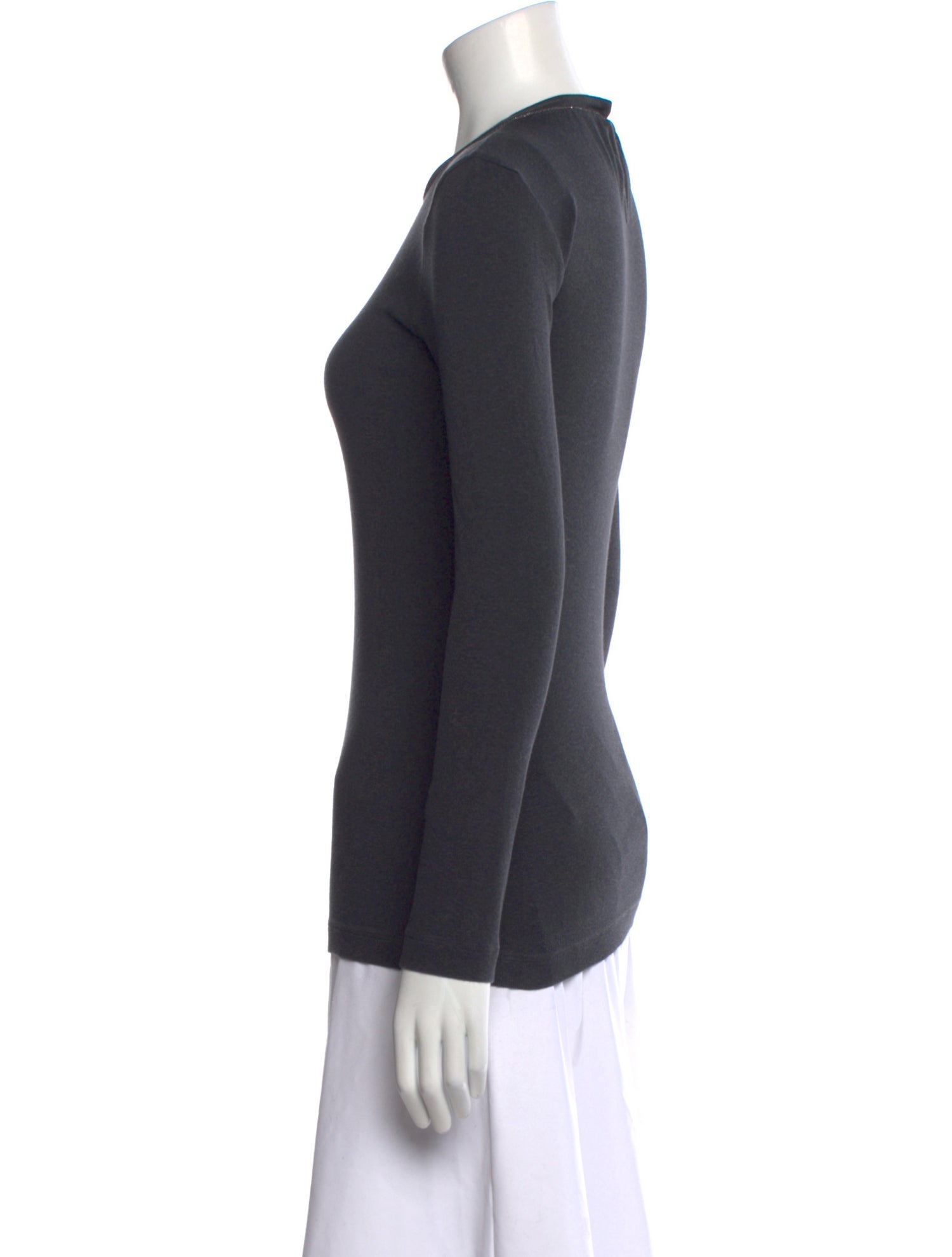 Brunello Cucinelli Crew Neck Long Sleeve Top