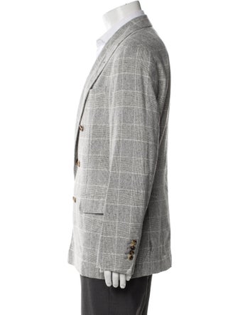 Brunello Cucinelli Silk Plaid Print Sport Coat