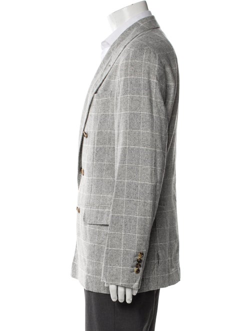 Brunello Cucinelli Silk Plaid Print Sport Coat