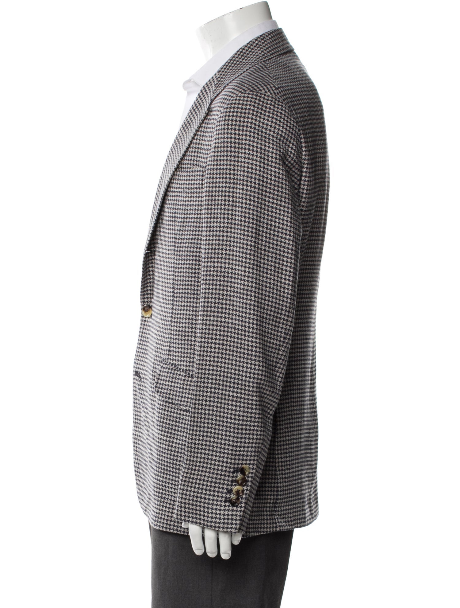 Brunello Cucinelli Wool Houndstooth Print Sport Coat