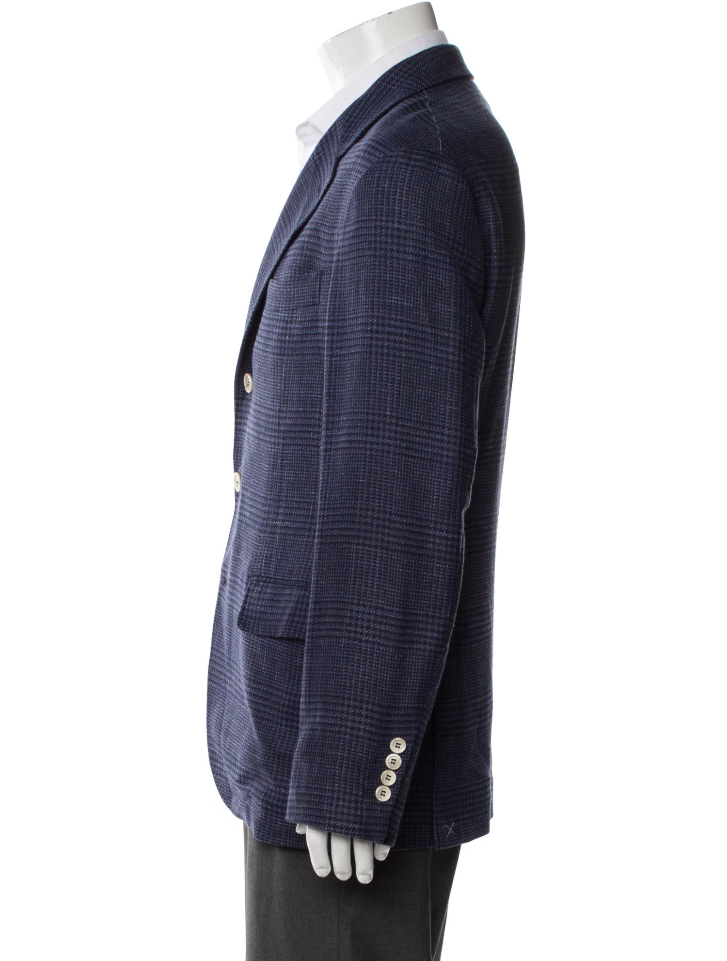 Brunello Cucinelli Wool Plaid Print Blazer