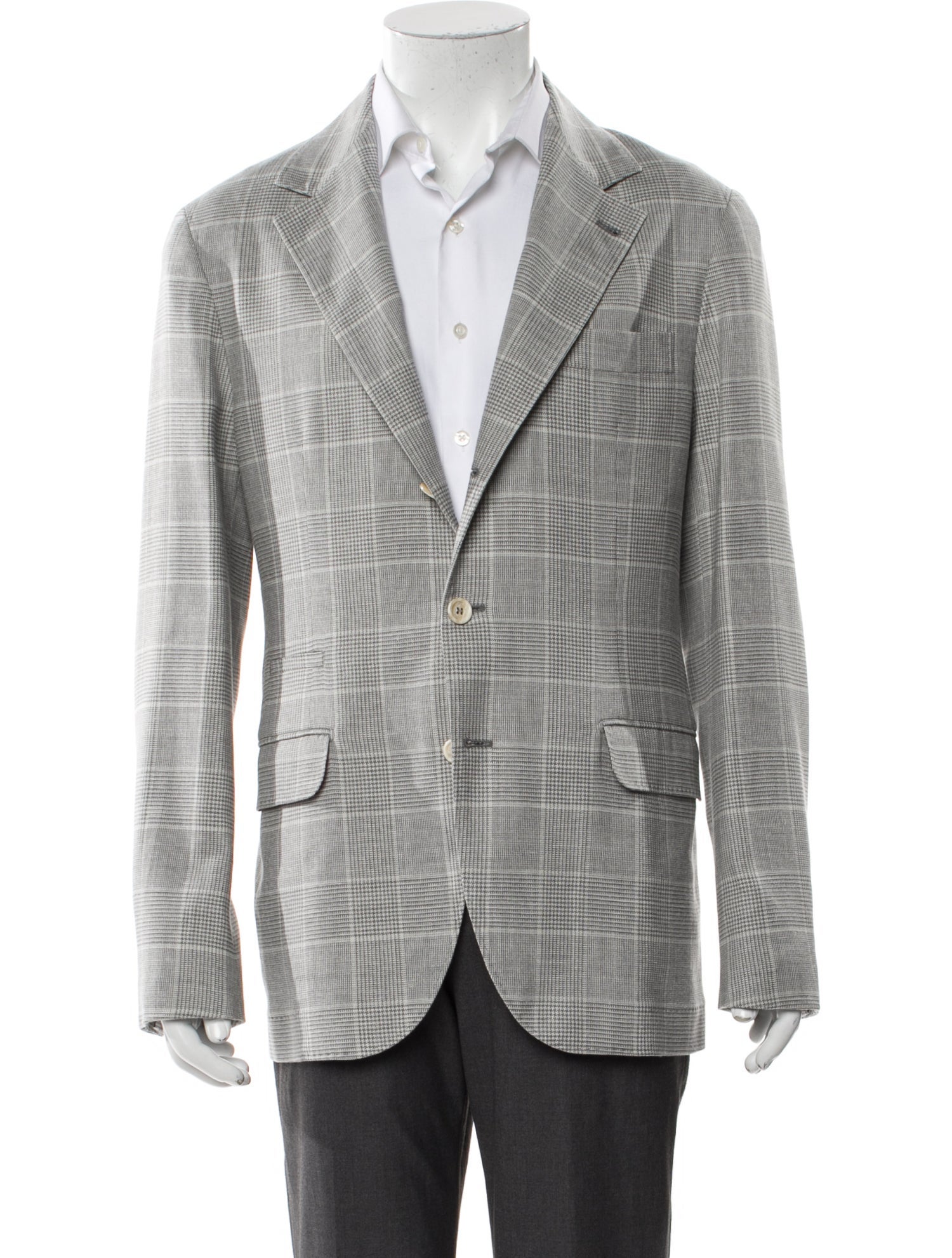 Brunello Cucinelli Wool Plaid Print Blazer