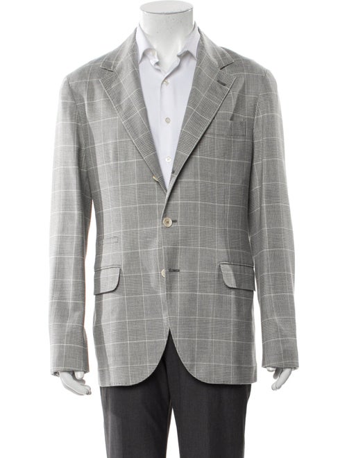 Brunello Cucinelli Wool Plaid Print Blazer