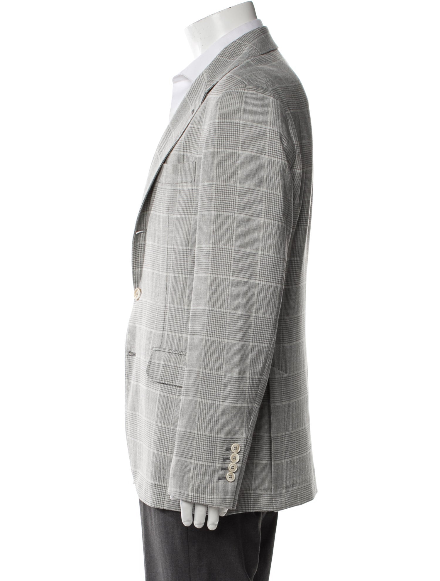 Brunello Cucinelli Wool Plaid Print Blazer