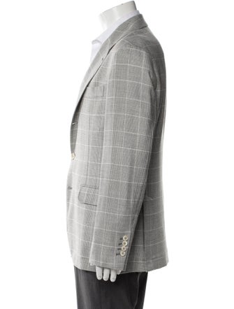 Brunello Cucinelli Wool Plaid Print Blazer