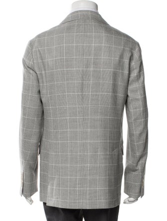 Brunello Cucinelli Wool Plaid Print Blazer