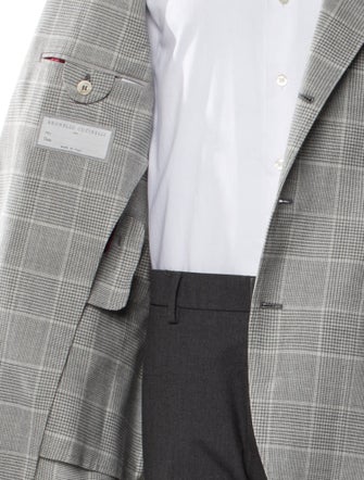 Brunello Cucinelli Wool Plaid Print Blazer