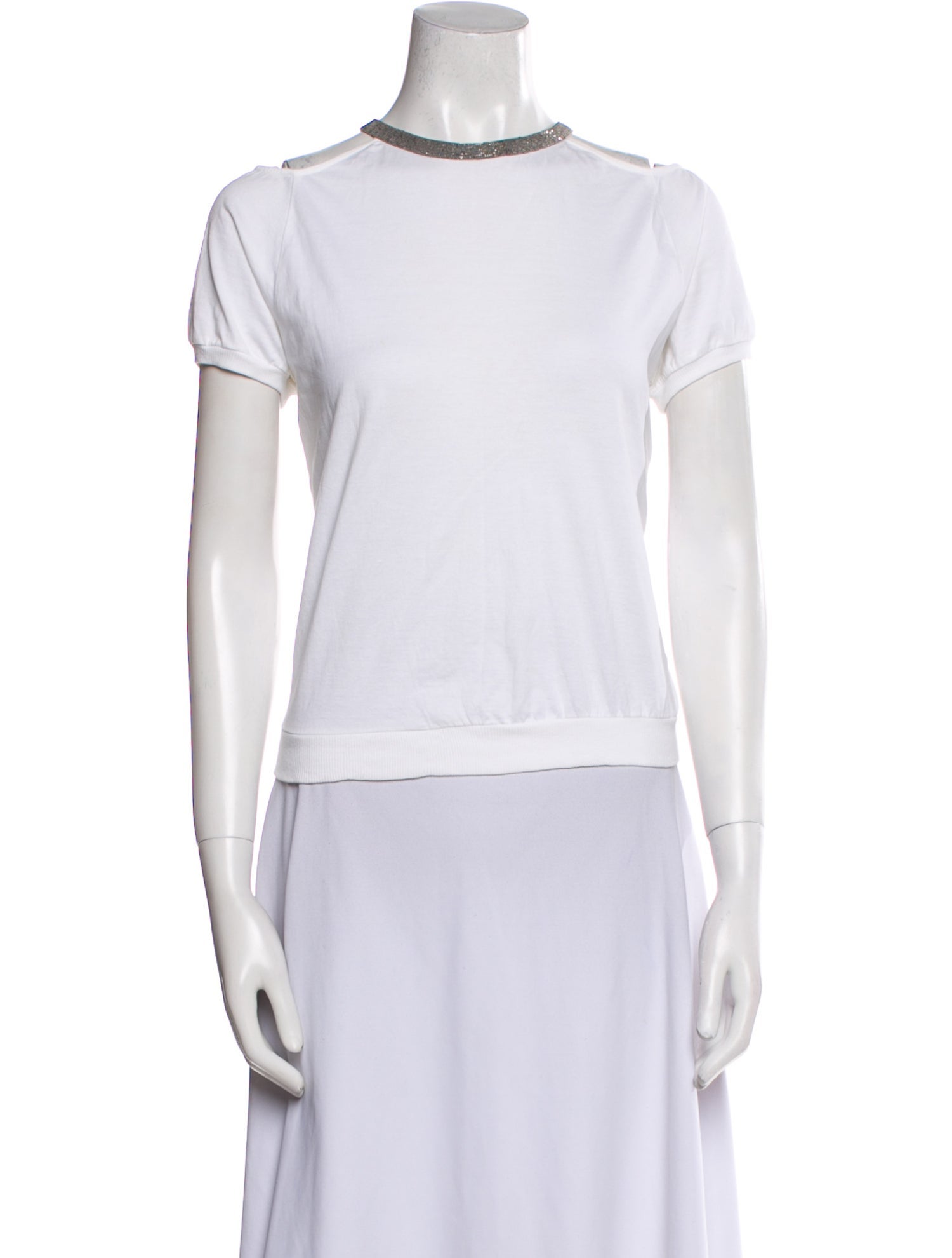 Brunello Cucinelli Mock Neck Short Sleeve T-Shirt