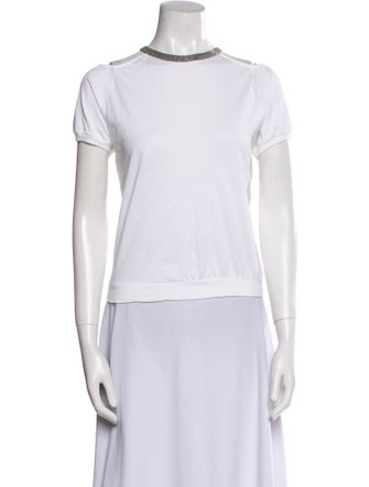 Brunello Cucinelli Mock Neck Short Sleeve T-Shirt