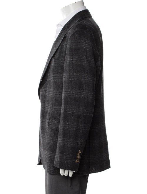 Brunello Cucinelli Silk Plaid Print Blazer
