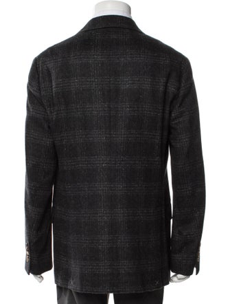 Brunello Cucinelli Silk Plaid Print Blazer