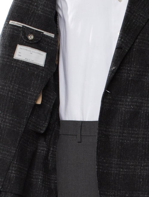Brunello Cucinelli Silk Plaid Print Blazer