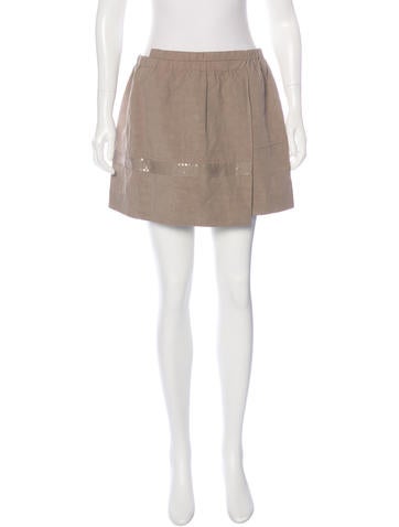Brunello Cucinelli Embellished Linen-Blend Skirt