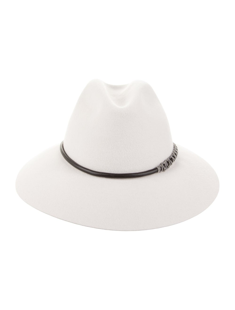 Grey rabbit felt Brunello Cucinelli fedora hat wi… - image 1