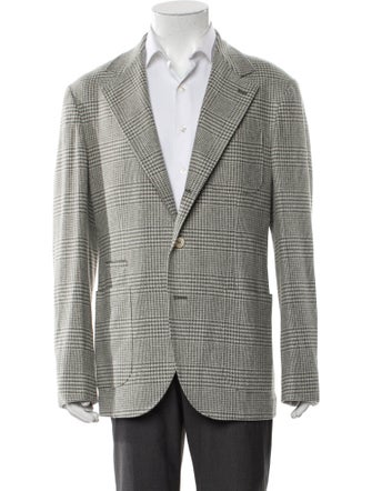 Brunello Cucinelli Wool Plaid Print Blazer