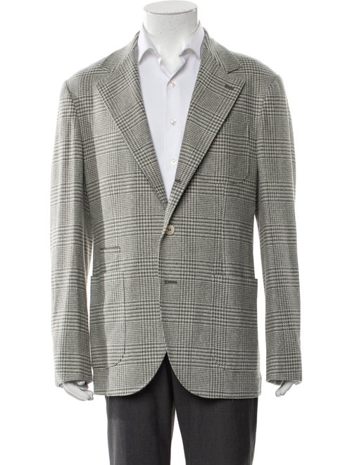 Brunello Cucinelli Wool Plaid Print Blazer