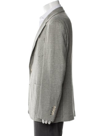 Brunello Cucinelli Wool Plaid Print Blazer