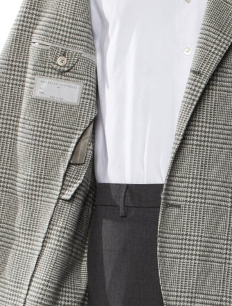 Brunello Cucinelli Wool Plaid Print Blazer