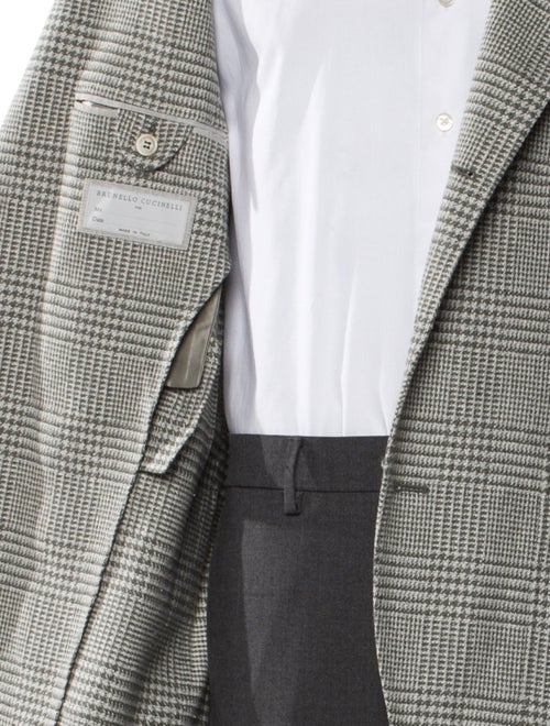 Brunello Cucinelli Wool Plaid Print Blazer