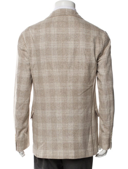 Brunello Cucinelli Silk Plaid Print Blazer
