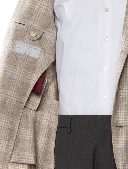 Brunello Cucinelli Silk Plaid Print Blazer