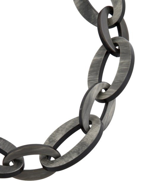 Brunello Cucinelli Horn & Monili Bead Link Collar Necklace