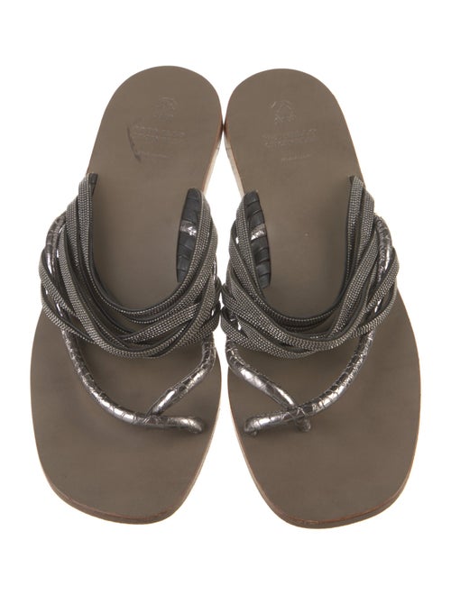Brunello Cucinelli Monili Leather Slides
