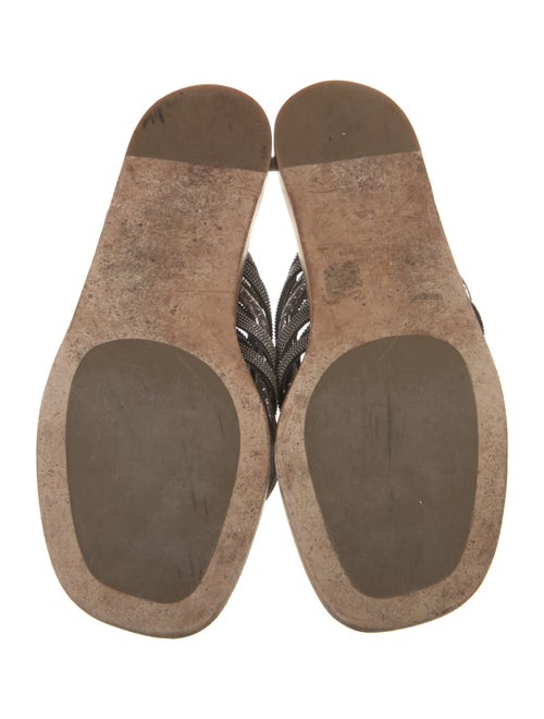 Brunello Cucinelli Monili Leather Slides