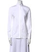 Brunello Cucinelli Mock Neck Long Sleeve Button-Up Top