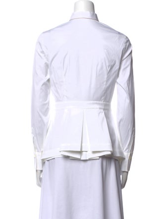 Brunello Cucinelli Mock Neck Long Sleeve Button-Up Top