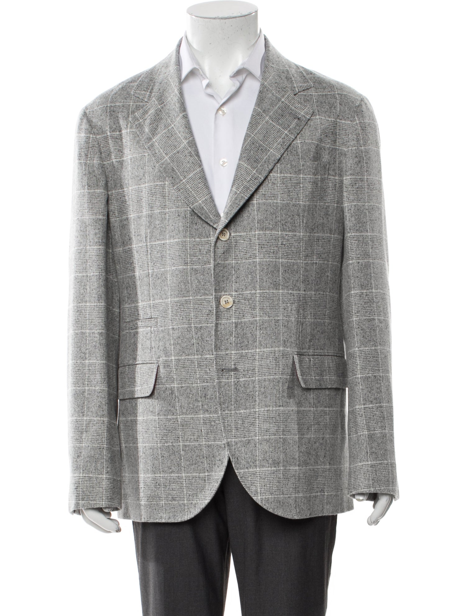 Brunello Cucinelli Silk Plaid Print Sport Coat