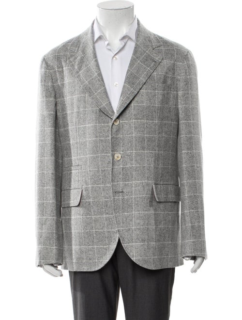 Brunello Cucinelli Silk Plaid Print Sport Coat