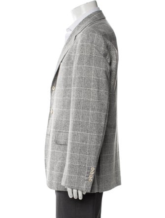 Brunello Cucinelli Silk Plaid Print Sport Coat