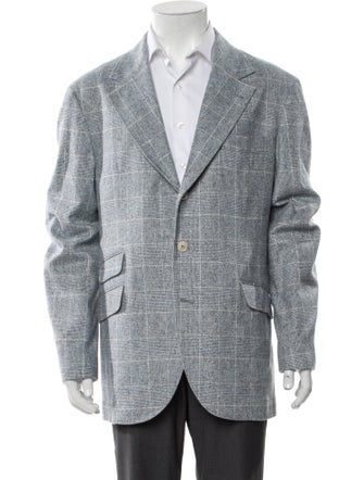 Brunello Cucinelli Silk Plaid Print Sport Coat