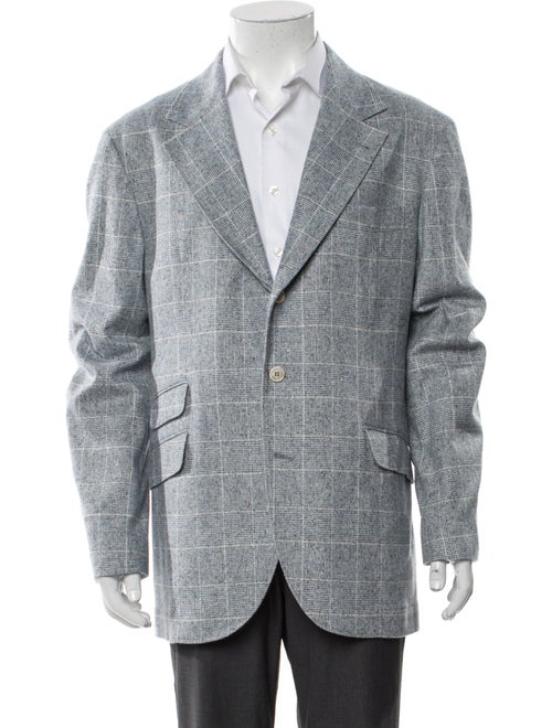 Brunello Cucinelli Silk Plaid Print Sport Coat