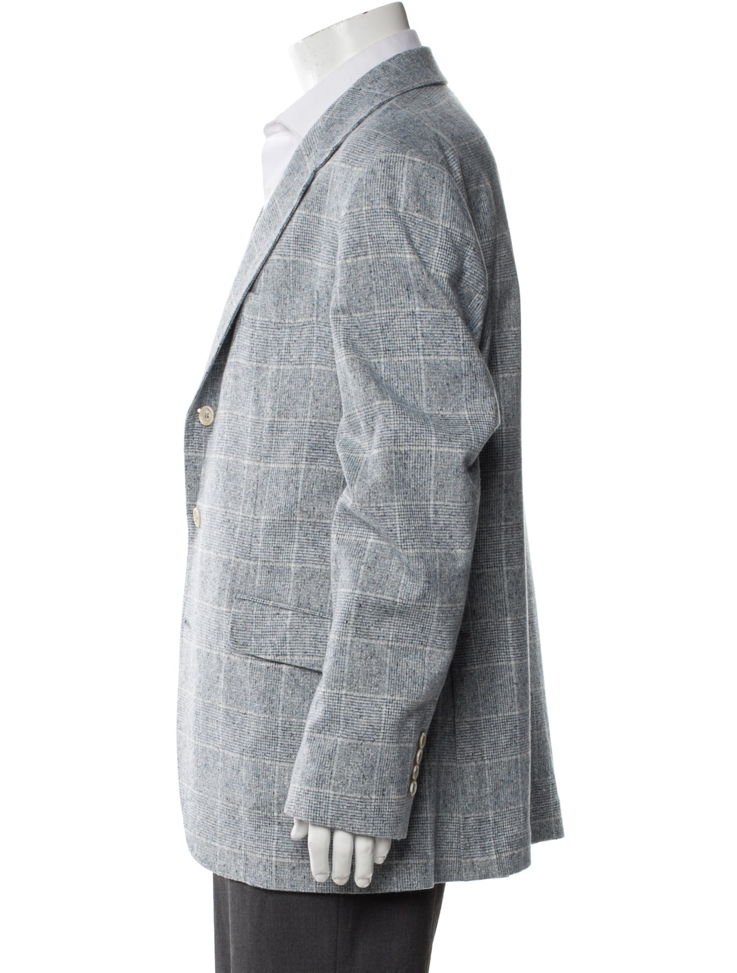 Brunello Cucinelli Silk Plaid Print Sport Coat