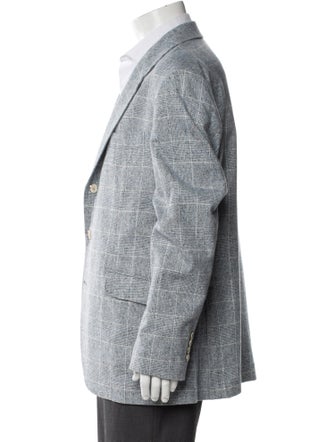 Brunello Cucinelli Silk Plaid Print Sport Coat