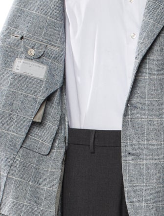 Brunello Cucinelli Silk Plaid Print Sport Coat