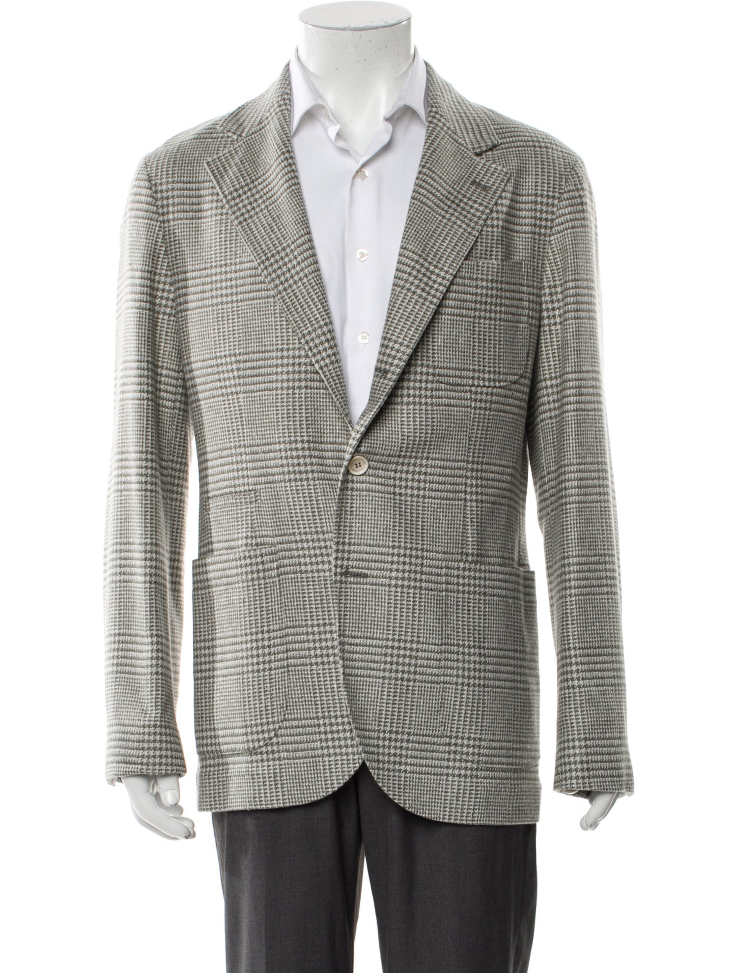 Brunello Cucinelli Wool Plaid Print Sport Coat