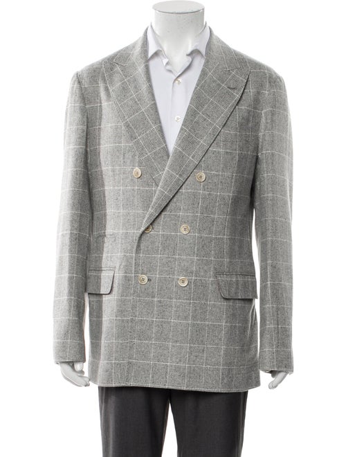 Brunello Cucinelli Silk Plaid Print Sport Coat