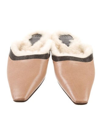 Brunello Cucinelli Monili Leather Mules