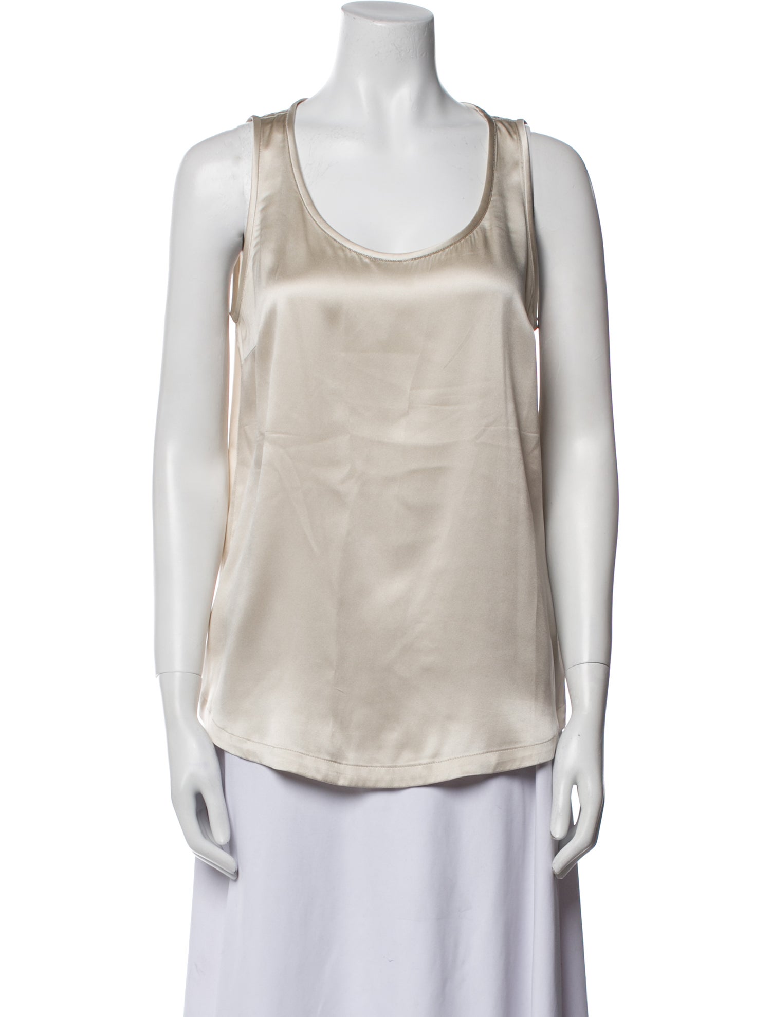 Brunello Cucinelli Silk Scoop Neck Top