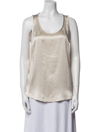 Brunello Cucinelli Silk Scoop Neck Top