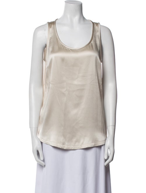 Brunello Cucinelli Silk Scoop Neck Top