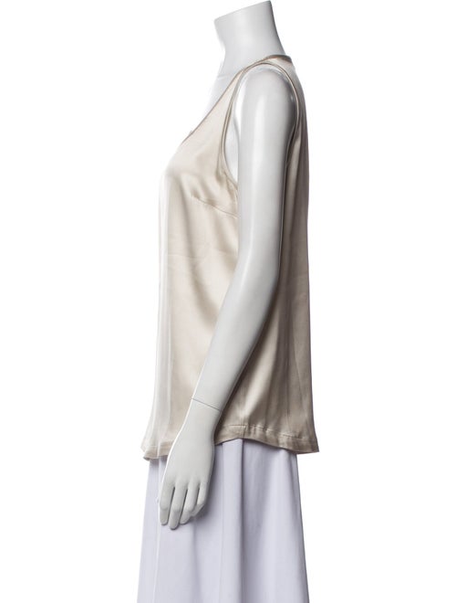 Brunello Cucinelli Silk Scoop Neck Top